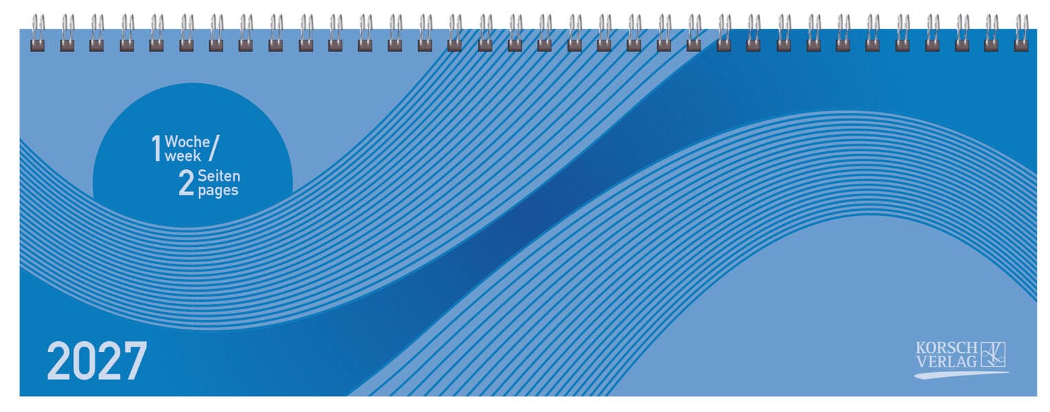 Tischkalender quer Professional Colourlux 2027 blau