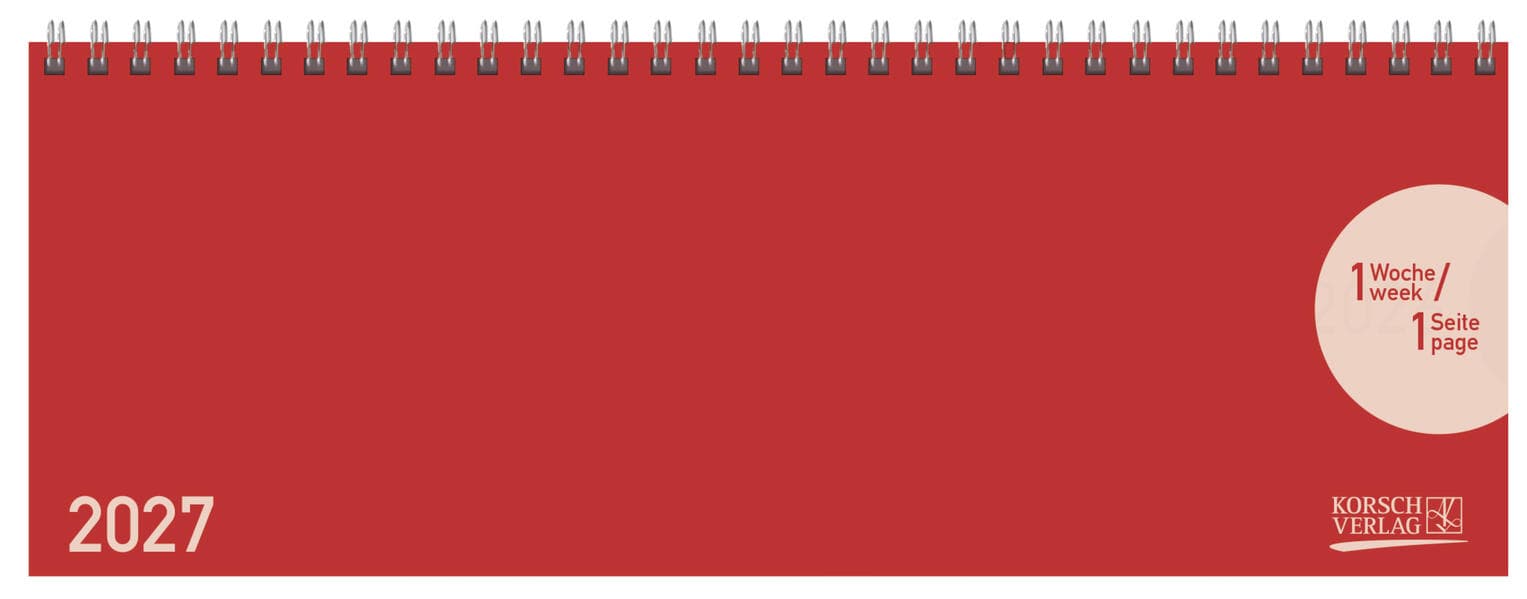 Tischquerkalender Classic Colourlux rot 2027