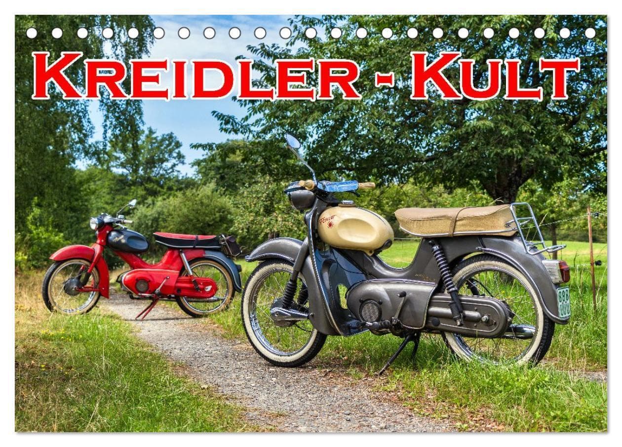 Kreidler-Kult (Tischkalender 2027 DIN A5 quer), CALVENDO Monatskalender: Wunderschöne Kreidler-Mopeds aus den 60er, 70er und 80er Jahren.