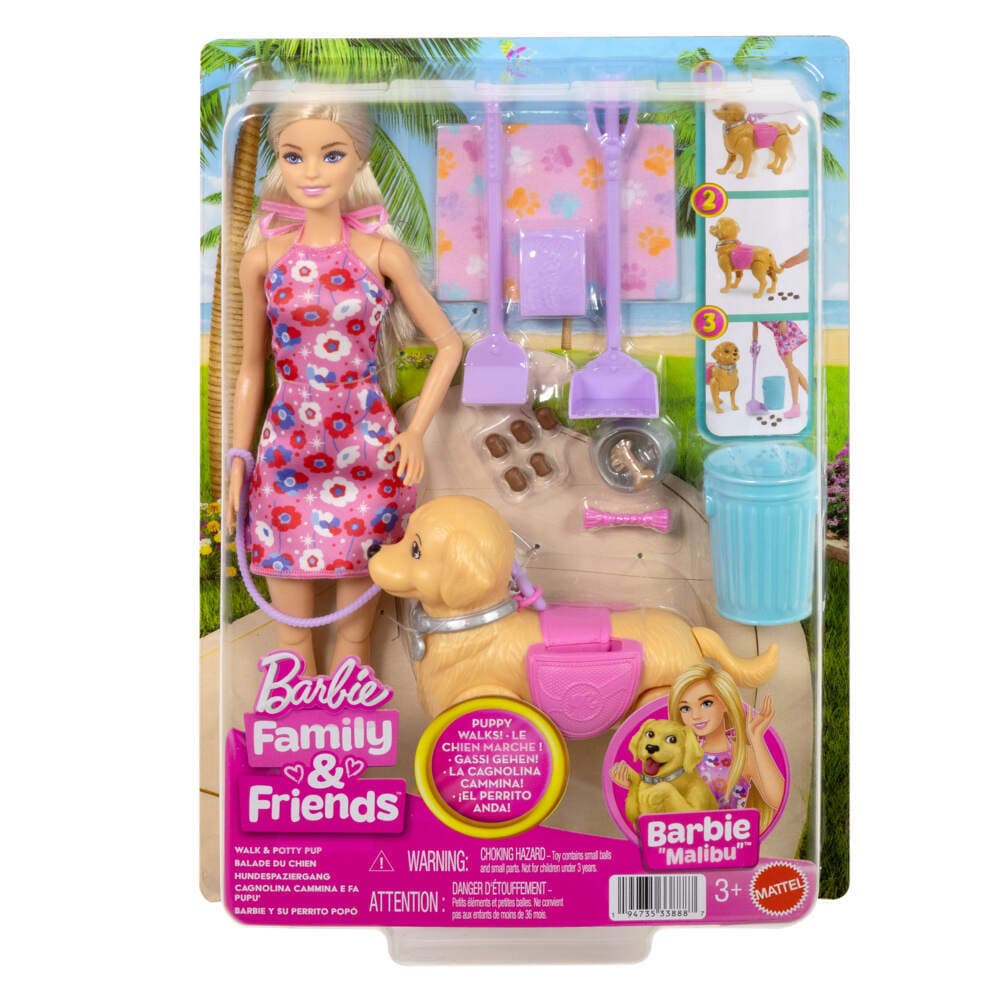 Barbie Hundespaziergang Spielset mit Puppe