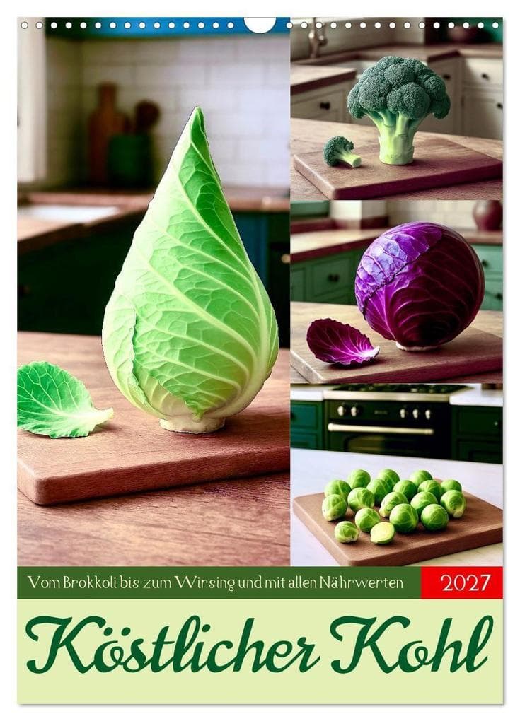 Köstlicher Kohl (Wandkalender 2027 DIN A3 hoch), CALVENDO Monatskalender