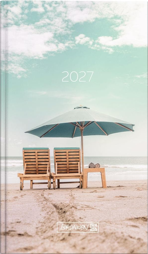 BRUNNEN 1075615037 Taschenkalender Mod. 756 2027 "Sunbeds" A6, Papier