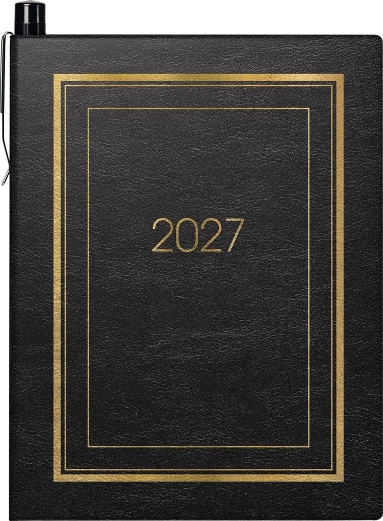 BRUNNEN 1071336907 Taschenkalender Mod. 713 2027 A7, Kunstleder, schwarz