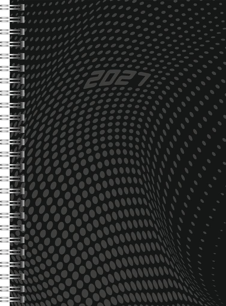 rido/idé 7021804907 Buchkalender Mod. Timing 1 2027 A5, Kunststoff, schwarz