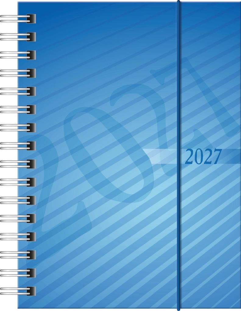 rido/idé 7013102307 Taschenkalender Mod. perfect/Technik I 2027 A6, Kunststoff, blau
