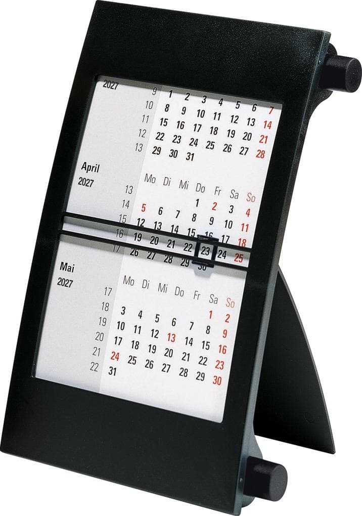 rido/idé 7038000907 3-Monats-Tischkalender 2027 90×120 mm, schwarz