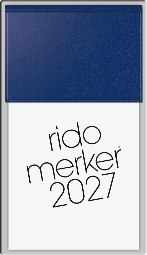 rido/idé 7035003387 Vormerkbuch Mod. Merker 2027 108×201 mm, Kunststoff, dunkelblau