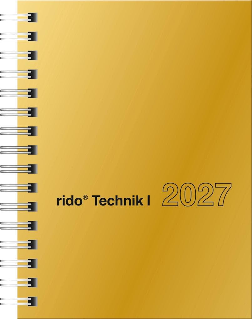 rido/idé 7013121917 Taschenkalender Mod. perfect/Technik I 2027 A6, Karton, gold