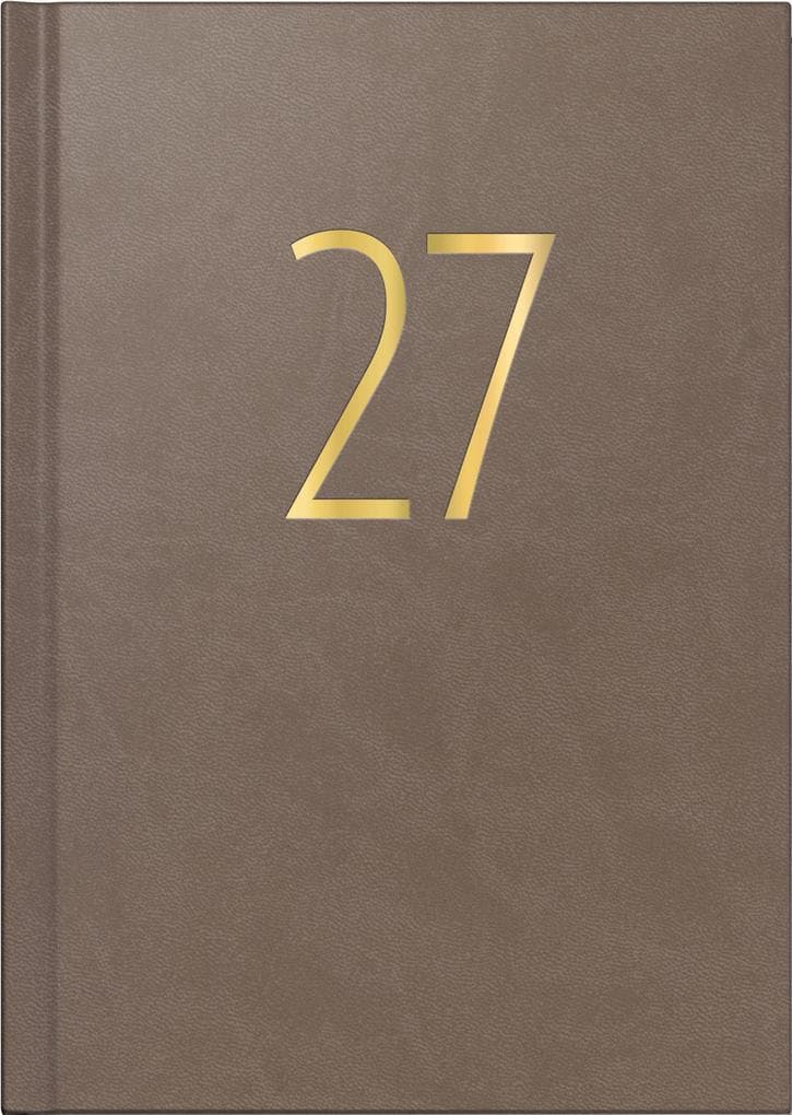 rido/idé 7028503017 Buchkalender Premium Young Line 2027 "Browny" A5, Kunstleder