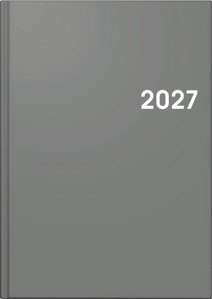 BRUNNEN 1079561637 Buchkalender Mod. 795 2027 A5, Kunststoff, grau