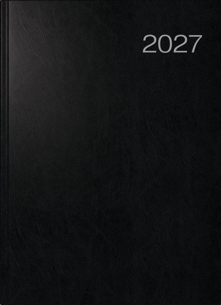 rido/idé 7027503907 Buchkalender Mod. Conform 2027 A4, Kunststoff, schwarz