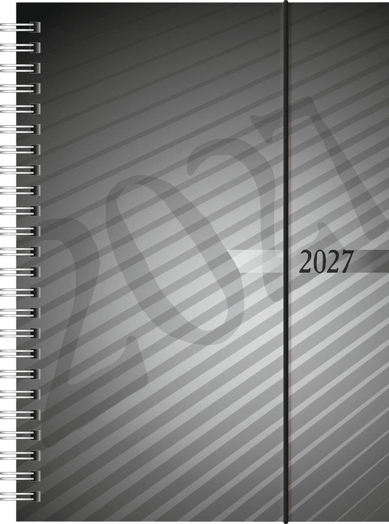 rido/idé 7021102907 Buchkalender Mod. futura 2 2027 A5, Kunststoff, anthrazit