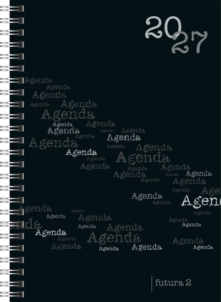 rido/idé 7021105907 Buchkalender Mod. futura 2 2027 A5, Kunststoff, schwarz