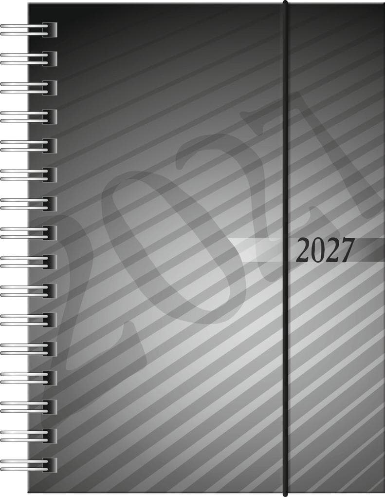 rido/idé 7013102907 Taschenkalender Mod. perfect/Technik I 2027 A6, Kunststoff, anthrazit
