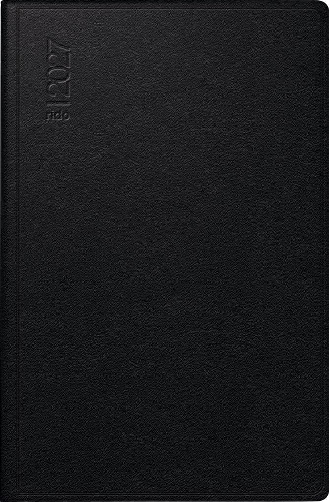 rido/idé 7016168907 Taschenkalender Mod. partner/Industrie I 2027 A7, Leder, schwarz