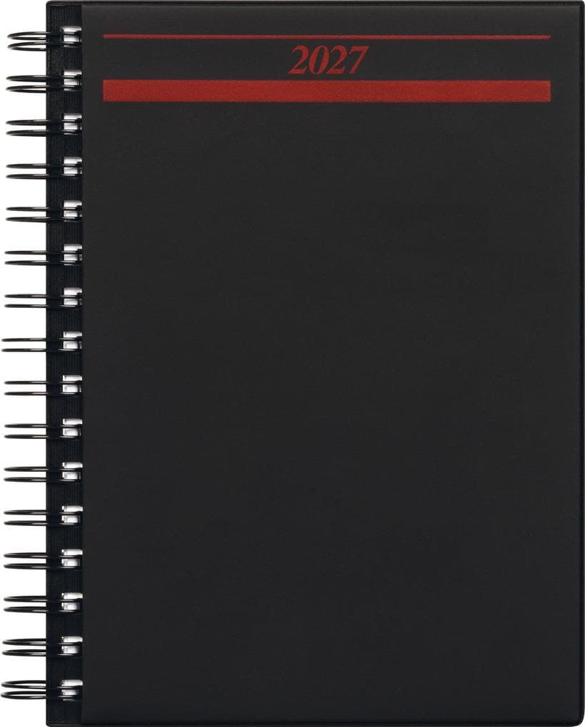 rido/idé 7021822907 Buchkalender Mod. Timing 1 2027 A5, Kunststoff, schwarz