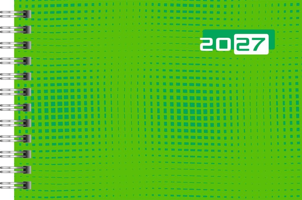 rido/idé 7017107017 Taschenkalender Mod. Septimus 2027 A6 quer, Papier, grün