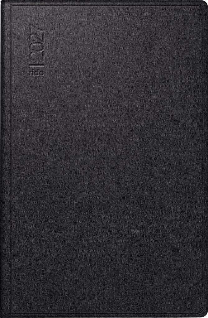 rido/idé 7016288907 Taschenkalender Mod. Industrie II 2027 A7, Leder, schwarz
