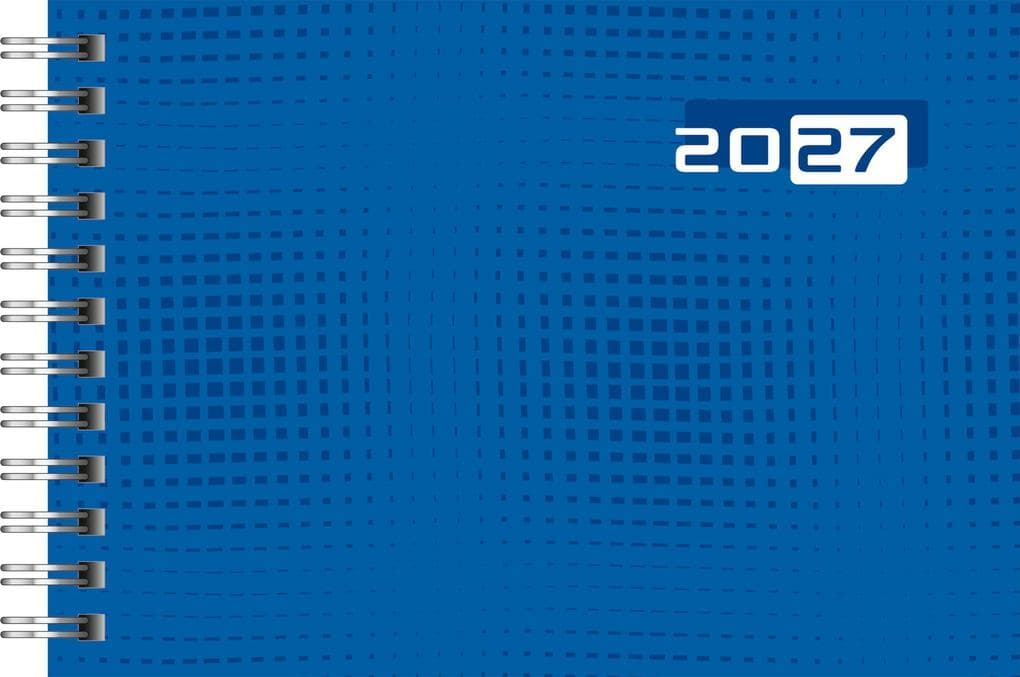 rido/idé 7017107027 Taschenkalender Mod. Septimus 2027 A6 quer, Papier, blau