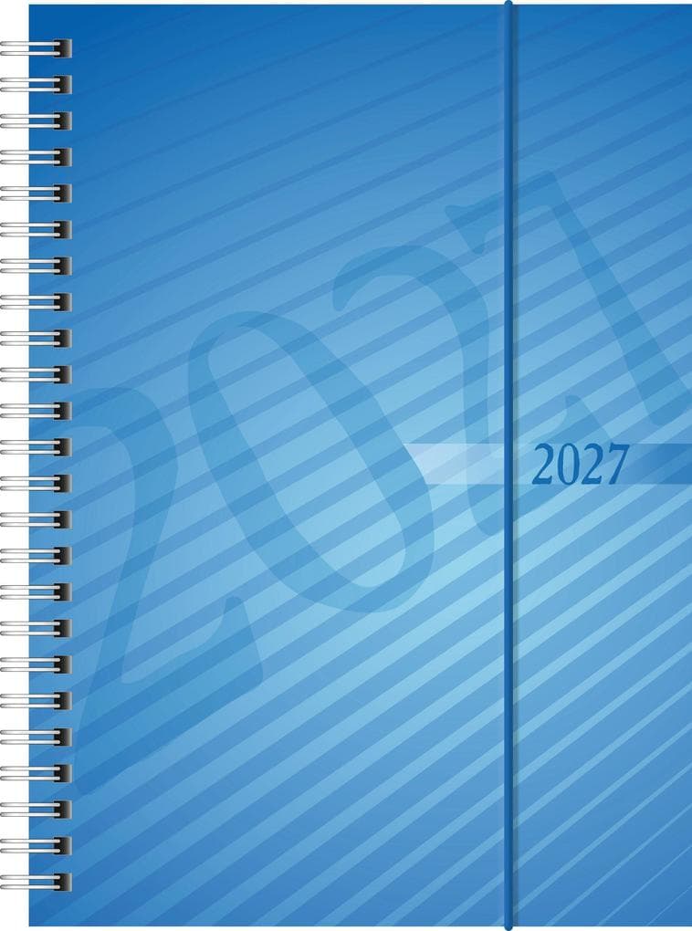rido/idé 7021102307 Buchkalender Mod. futura 2 2027 A5, Kunststoff, blau