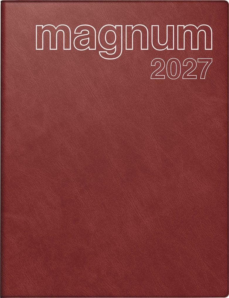 rido/idé 7027042297 Buchkalender Mod. magnum 2027 183×240 mm, Kunststoff, weinrot