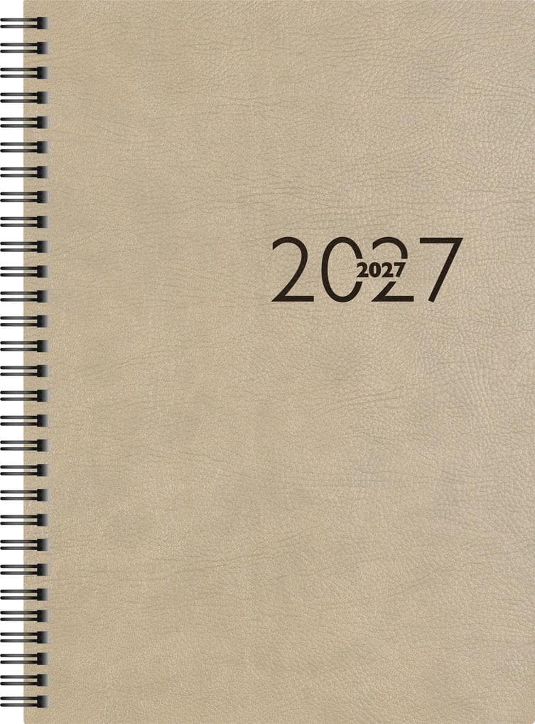 rido/idé 7023036807 Buchkalender Mod. studioplan int. 2027 168×240 mm, Kunstleder, grau