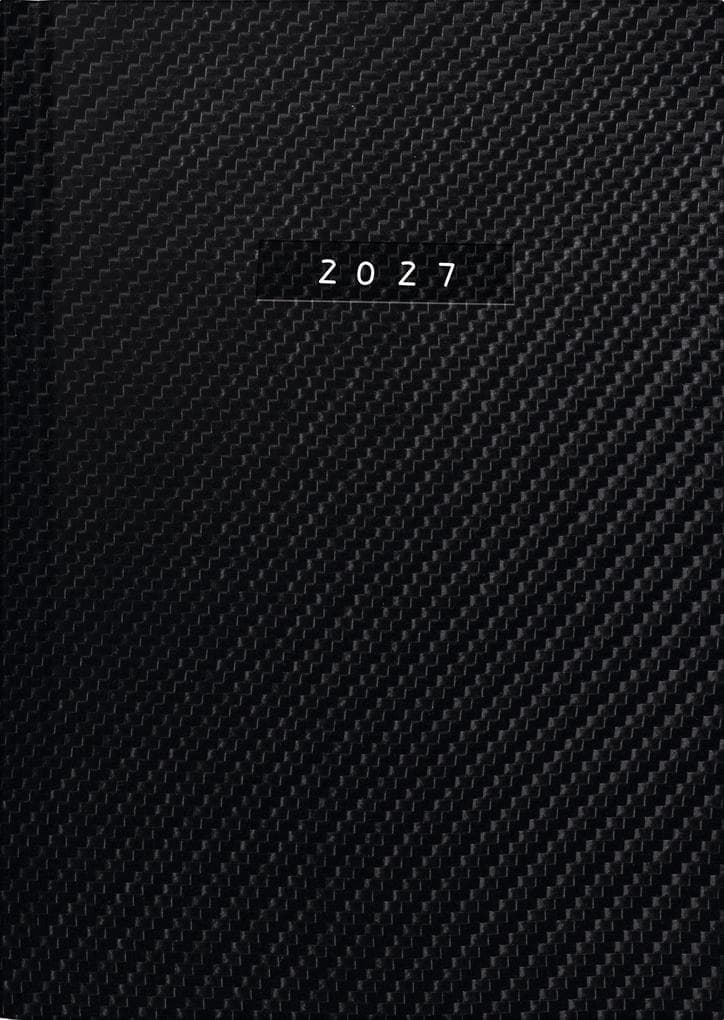 rido/idé 7021812807 Buchkalender Mod. Chefplaner 2027 "Carbon" A5, Kunstleder