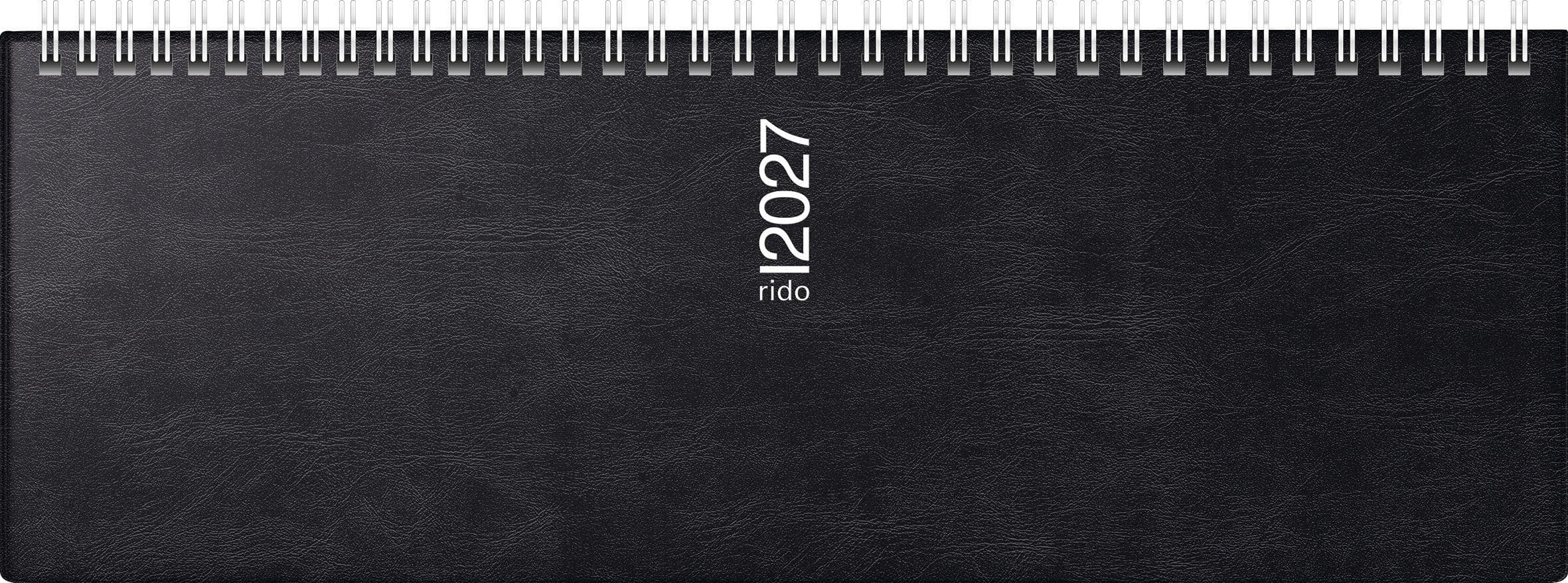 rido/idé 7036142907 Querterminbuch Mod. septant 2027 305×105 mm, Kunststoff, schwarz