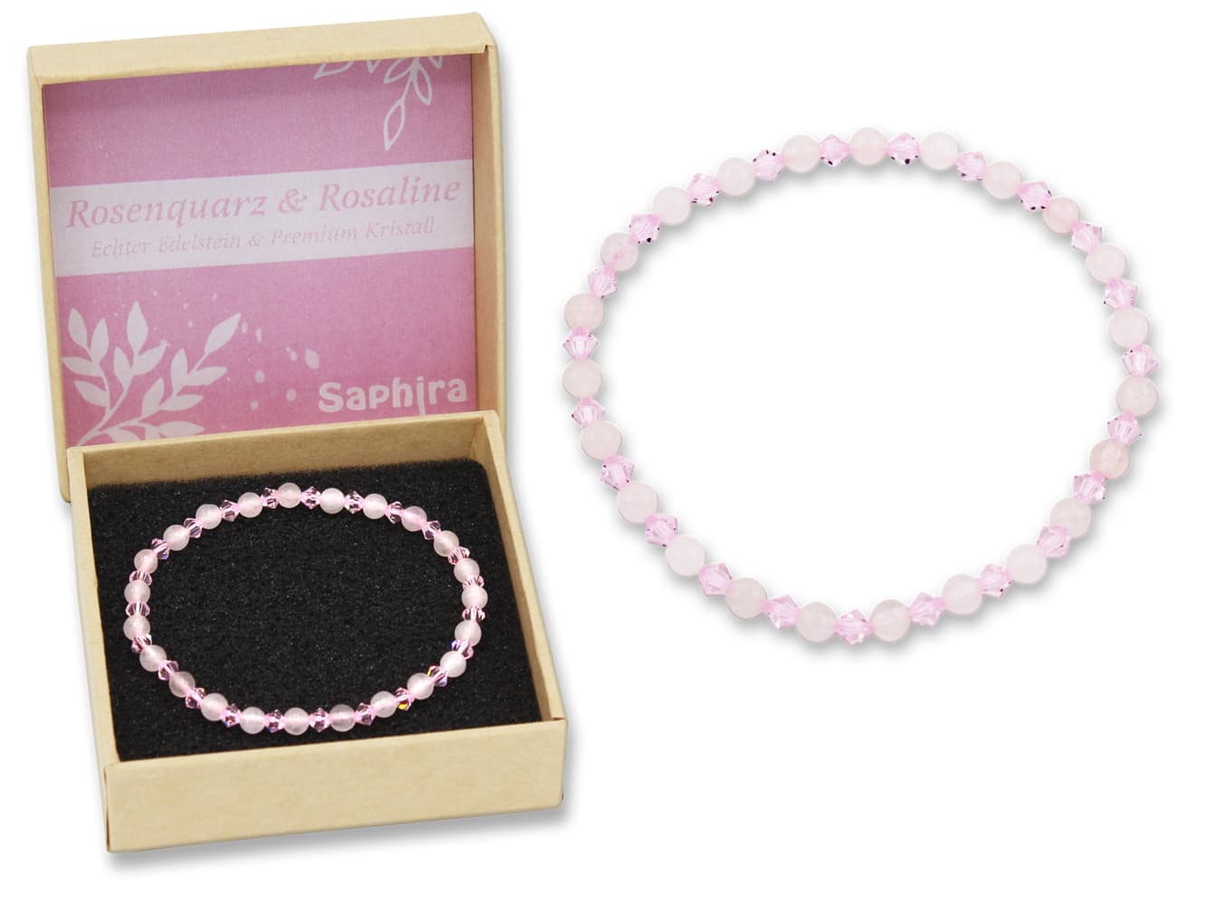 Rosenquarz Saphira Edelsteinarmband