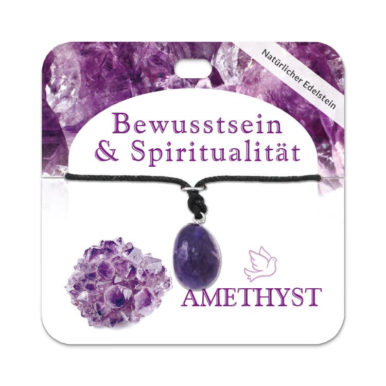 Amethyst Trommelstein Kette