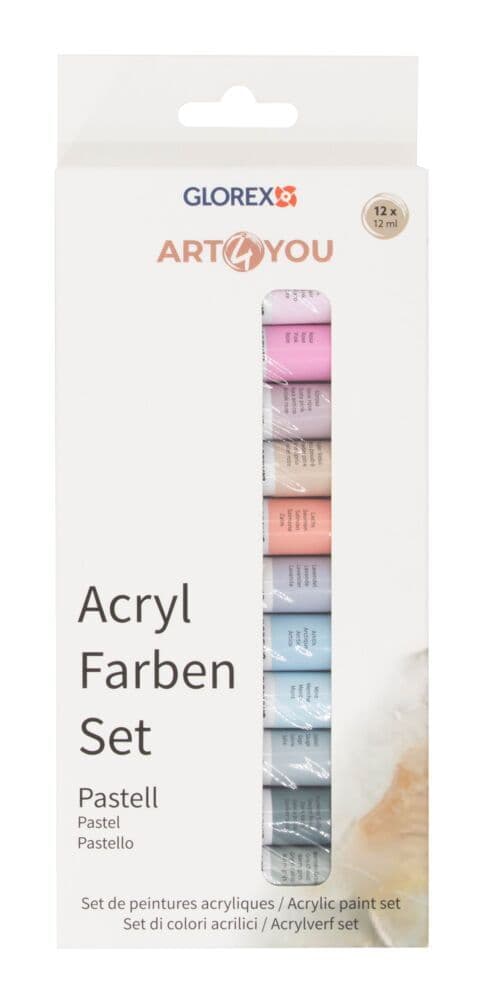 Acrylfarben-Set Pastell 12 Stück, je 12ml