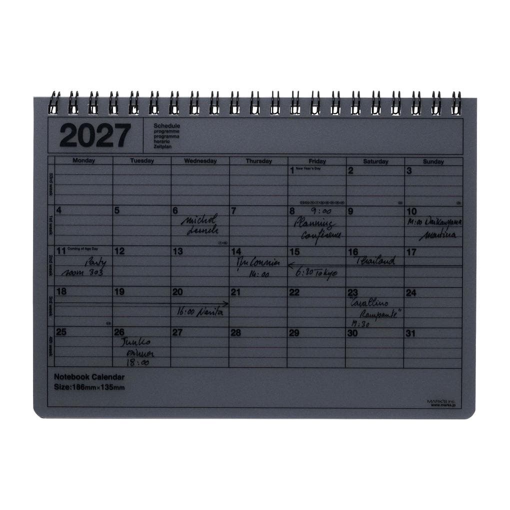 MARK'S 2027 Notebook Calendar S // Black