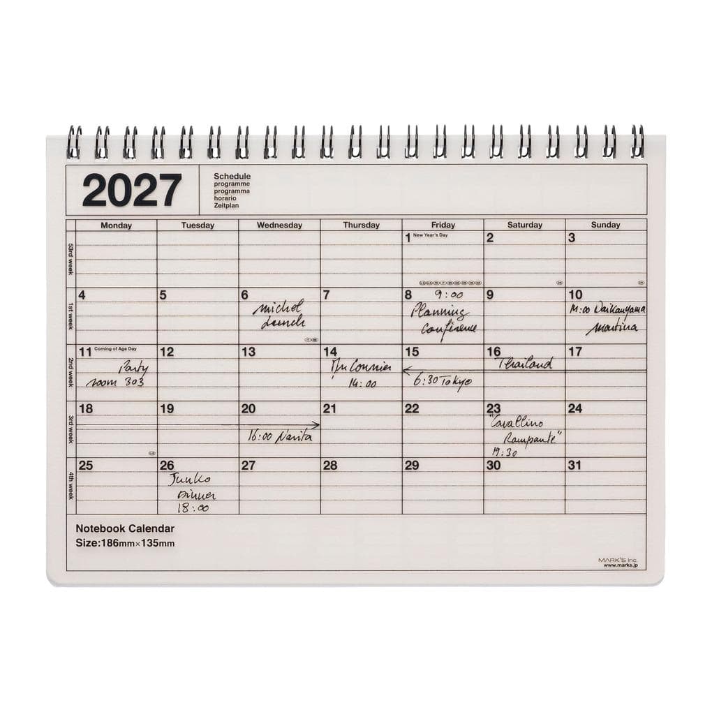 MARK'S 2027 Notebook Calendar S // Ivory