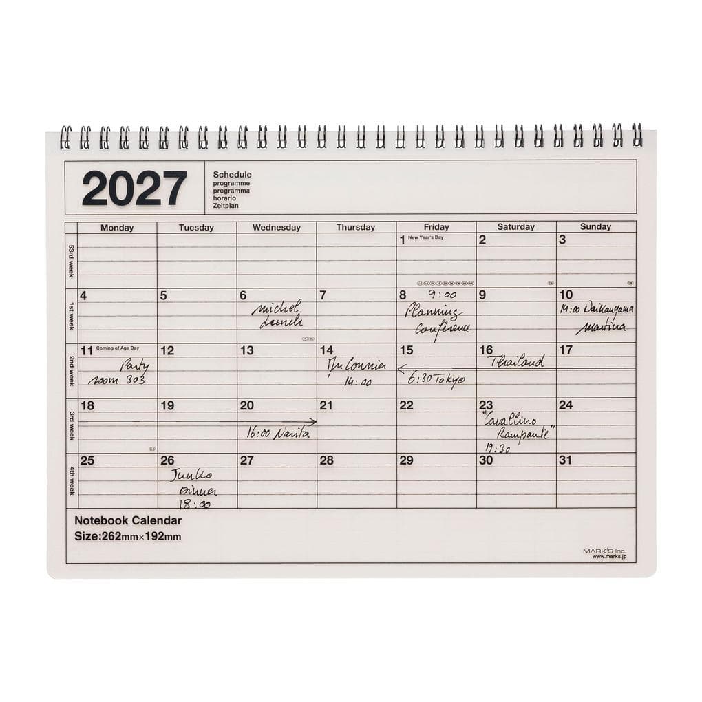 MARK'S 2027 Notebook Calendar M // Ivory