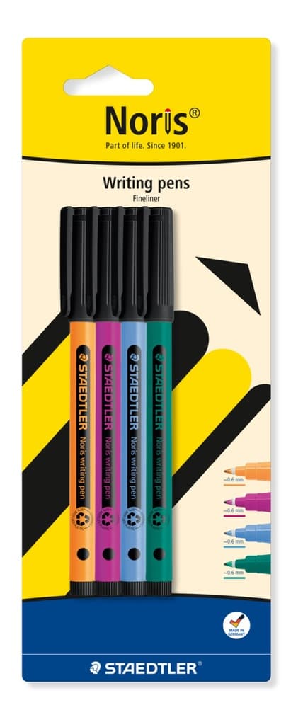 STAEDTLER Fineliner Noris writing pen, F, 0,6mm, 4er Set