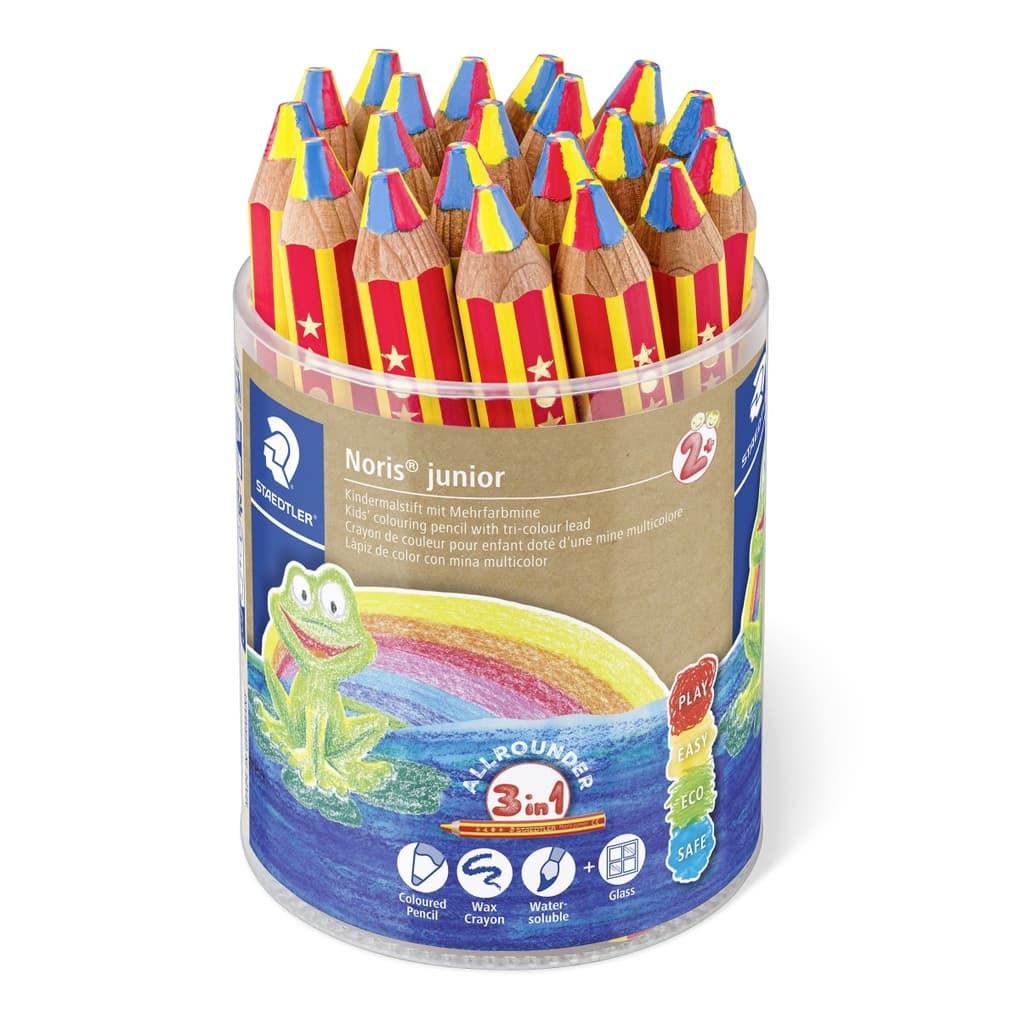 STAEDTLER Buntstifte Noris junior, Regenbogenstift, 20er Set im Köcher