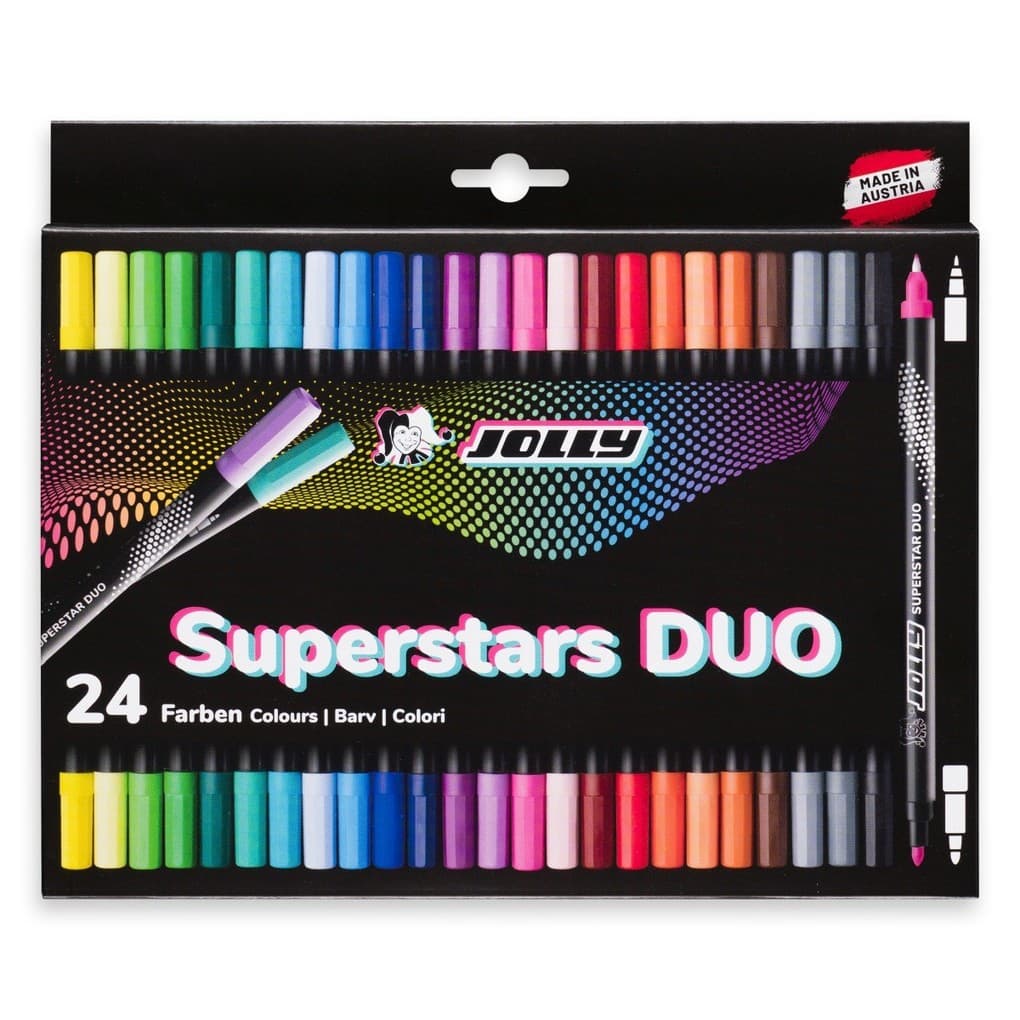 JOLLY Filzstifte Superstars DUO Next Generation, 24er Set
