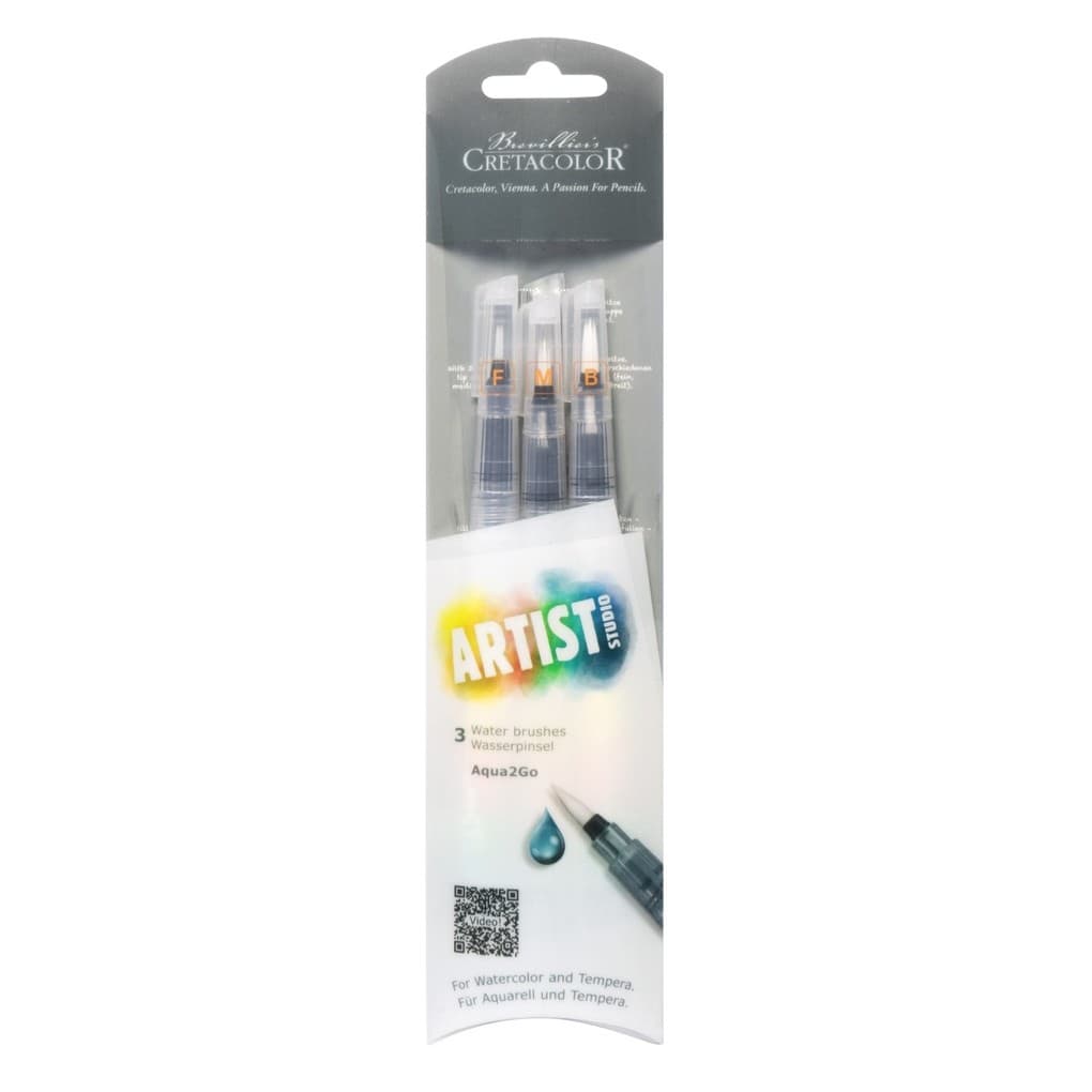 Cretacolor Pinsel Aqua2Go Wasserpinsel Stärke F+M+B, 3er Set