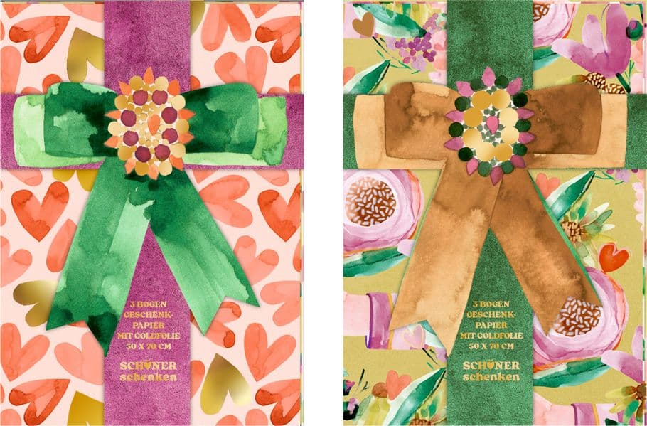 Geschenkpapier-Bogen mit Goldfolie - Schöner Schenken