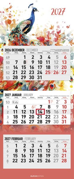 3-Monatskalender Design 2027
