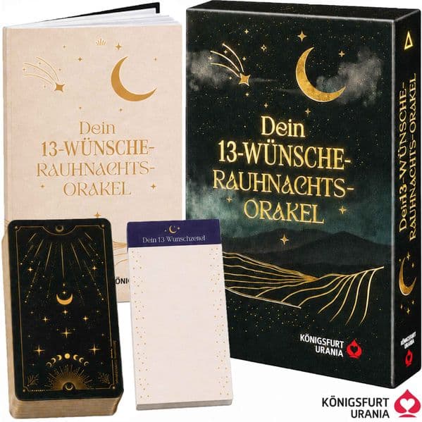 Dein 13-Wünsche Rauhnachts-Orakel - 37 farbige Karten und Wünschezetteln und einem 48-seitigem Booklet