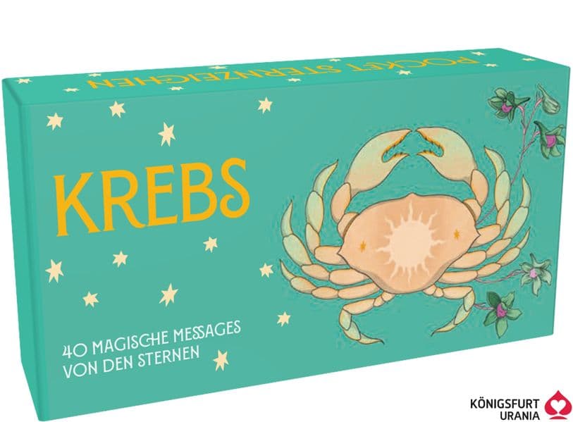 Sternzeichen Krebs 40 Karten in Magnetschachtel mit Metallicfolie - Magische Messages von den Sternen