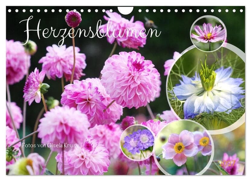 Herzensblumen (Wandkalender 2027 DIN A4 quer), CALVENDO Monatskalender
