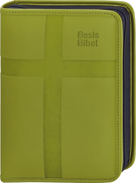 BasisBibel. Die Kompakte. Kunstlederhülle mit Reißverschluss. hellgrün