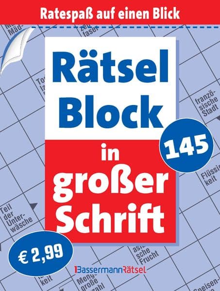 Rätselblock in großer Schrift 145
