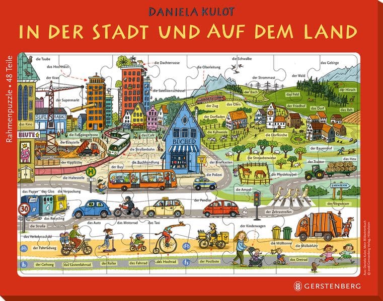Rahmenpuzzle In der Stadt und auf dem Land - 48 Teile