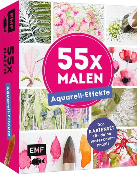 55 x malen - Aquarell-Effekte: Das Kartenset für deine Watercolor-Praxis