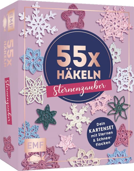 55 x häkeln - Sternenzauber: Dein Kartenset mit traumhaften Häkelsternen und Schneeflocken