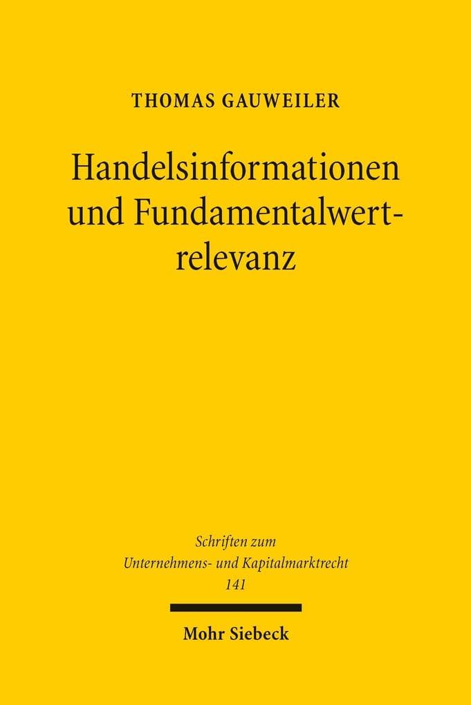Handelsinformationen und Fundamentalwertrelevanz