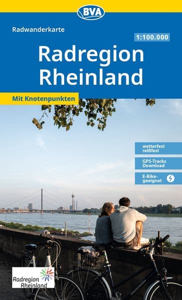 BVA Radwanderkarte RadRegion Rheinland die schönsten Radtouren mit Knotenpunkten 1:100.000